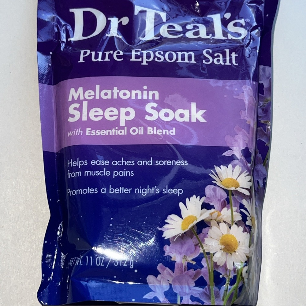 Set Of 2 Dr Teal's Pure Epsom Salt Melatonin‎ Sleep Soak Relax And Relief 11 Oz - Picture 2 of 6